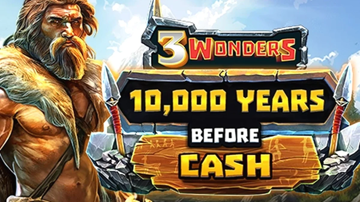 Tampilan visual slot 10,000 Years Before Cash dengan tema prasejarah