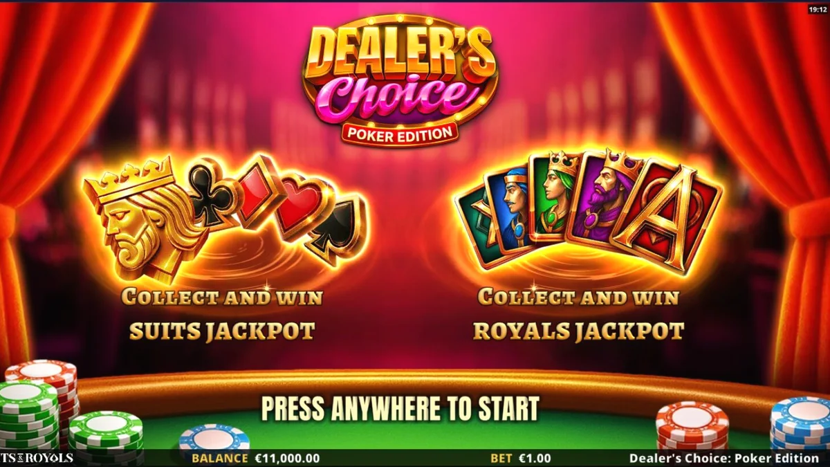 Suasana meja poker mewah dalam slot Dealer’s Choice: Poker Edition